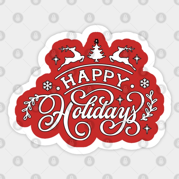 Happy Holidays Sticker by MarinasingerDesigns